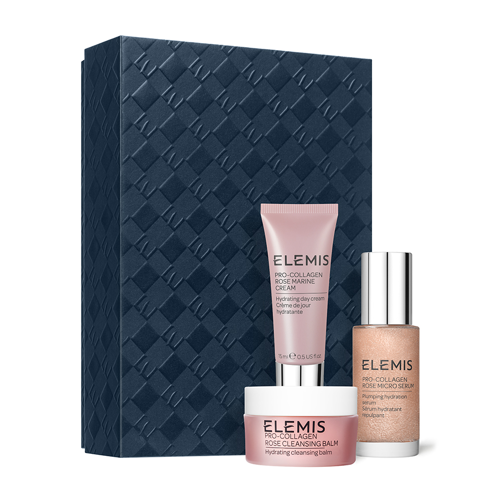 Тріо фаворитів для наповнення та зволоження шкіри з Трояндою ELEMIS The Pro-Collagen Rose Icons Skin Soothing Trio